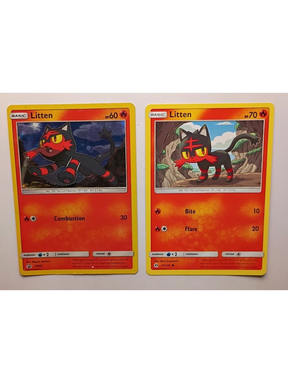 Pokemon TCG Litten Holo SM02 2016 Promo & Litten 24/149 2016 (2)